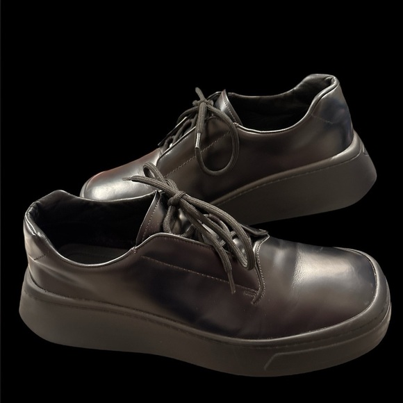 PRADA 2EG312 Chunky Black Leather Men Shoes Sz 11 US Sneakers (Run Very Large) main image 6